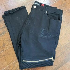 MAKOBI Biker Jeans Men’s Size 40x32 Black